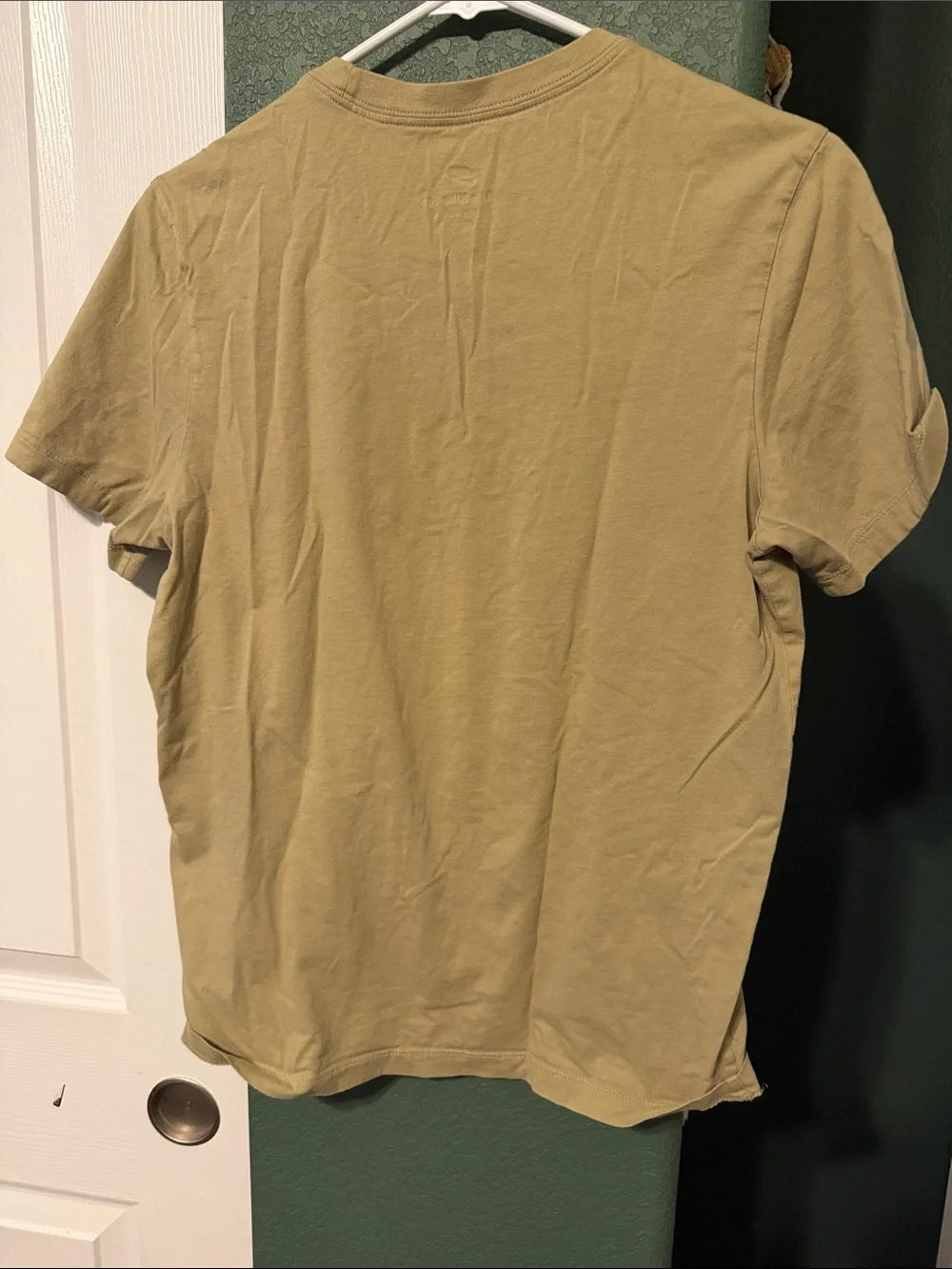 Nike Men's Short-Sleeve Cotton Tee in Olive Drab with White Logo